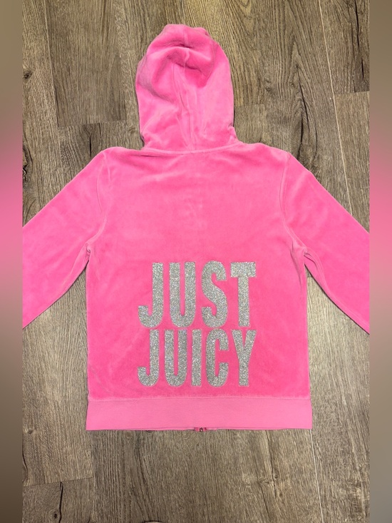 Juicy Couture Tops - Juicy Couture Hot Pink Velour Zip Hoodie